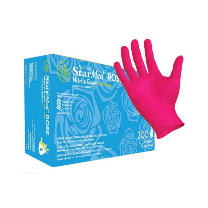 Best Touch StarMed rose Exam Nitrile Xtra Small 200 Gloves/box