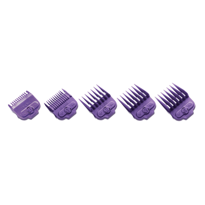 ANDIS Nano-Silver 1-Magnet Attachment 5-Combs, Small; Sizes 1/16", 1/8", 1/4", 3/8", 1/2"
