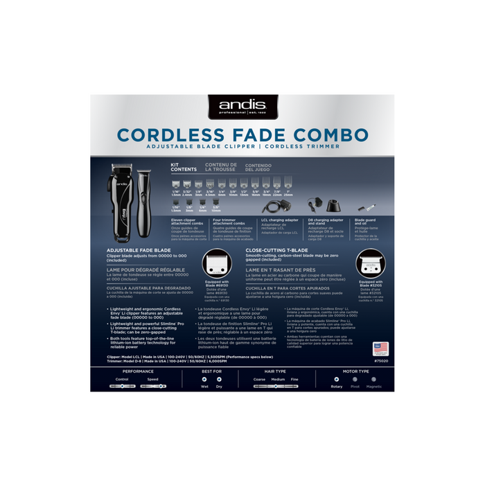 ANDIS Cordless Fade Combo