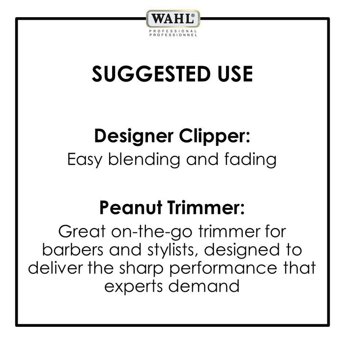 WAHL Burgundy Designer Clipper and Classic White Peanut Trimmer Professional All Star Combo (980g)