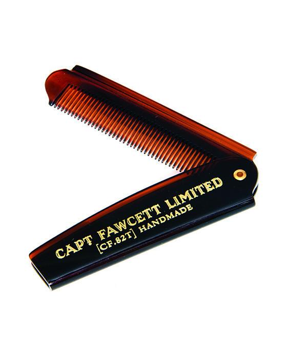 Captain Fawcett's Folding Pocket Beard Comb (Length 193mm)