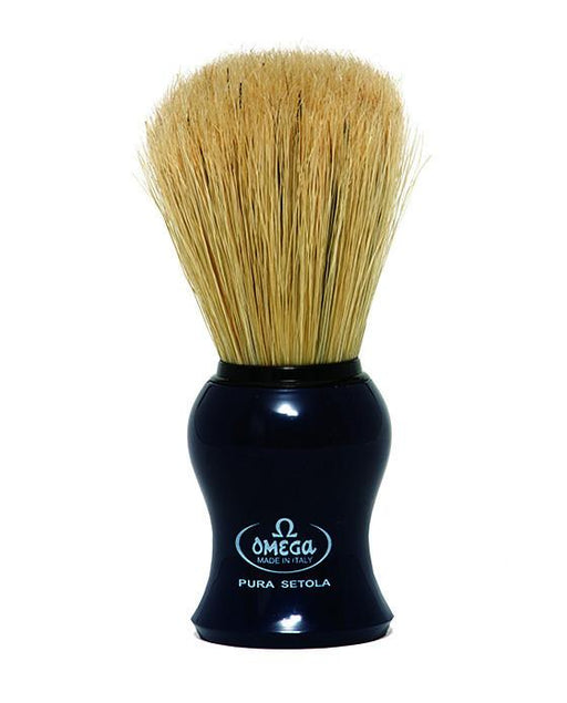 Omega 100% Pure Boar Bristle Shaving Brush, Black