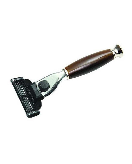 PureBadger Collection Shaving Razor Brown Handle - Mach3 Head