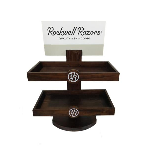Rockwell Razors Empty Retail Two-Level Wood Display