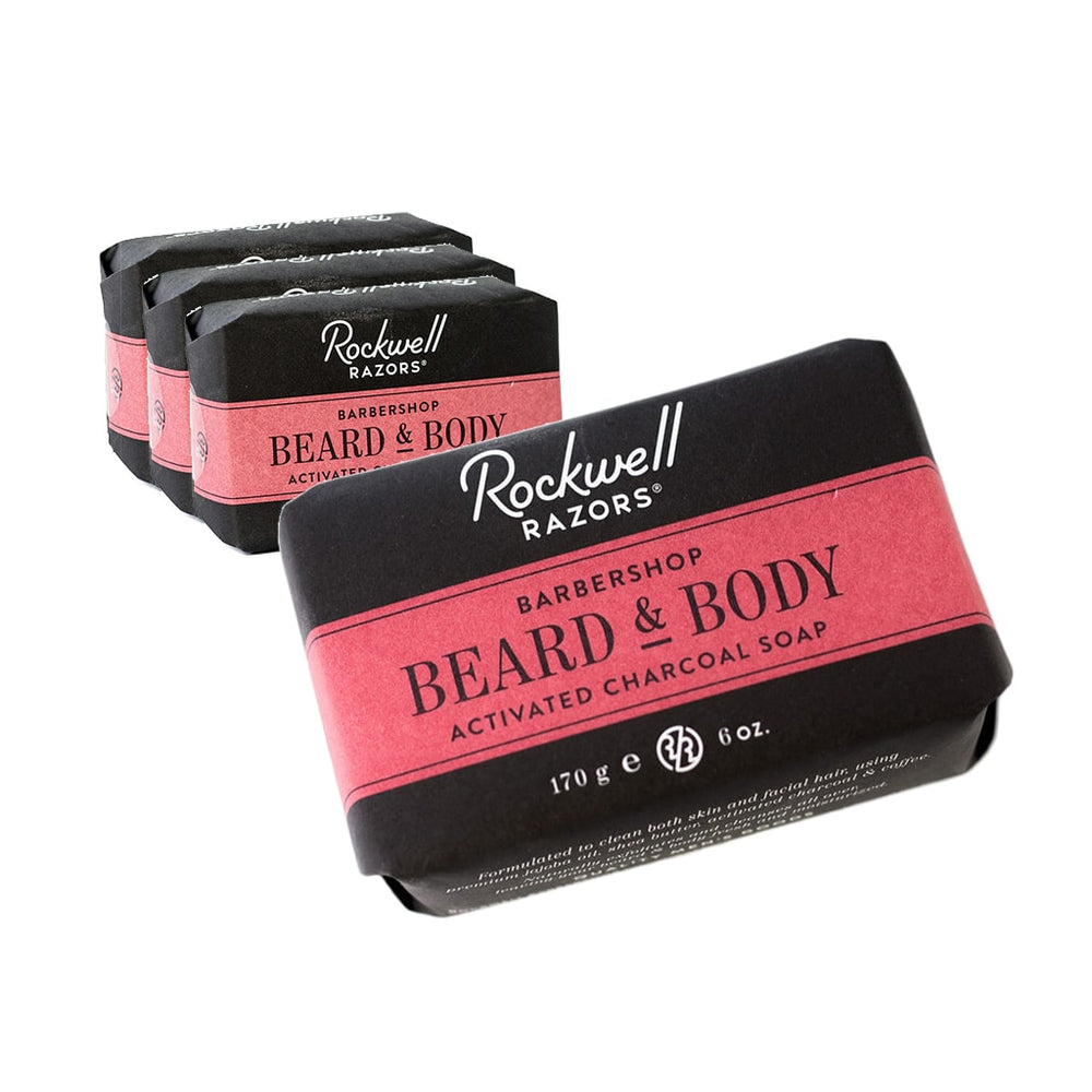 Rockwell Razors Beard & Body Activated Charcoal Soap (Case Pack of 4)